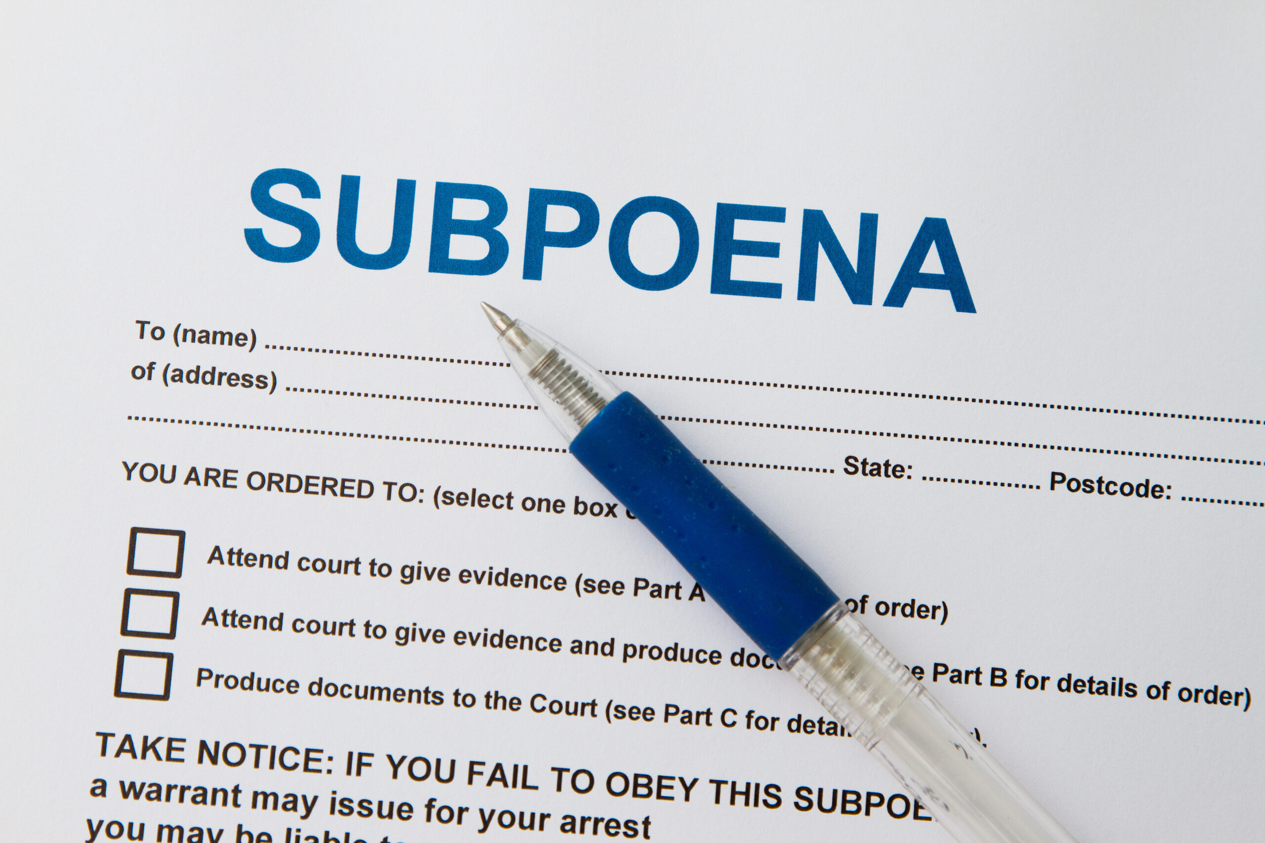 Subpoena Responding to Subpoenas and Court Orders as a Healthcare Provider